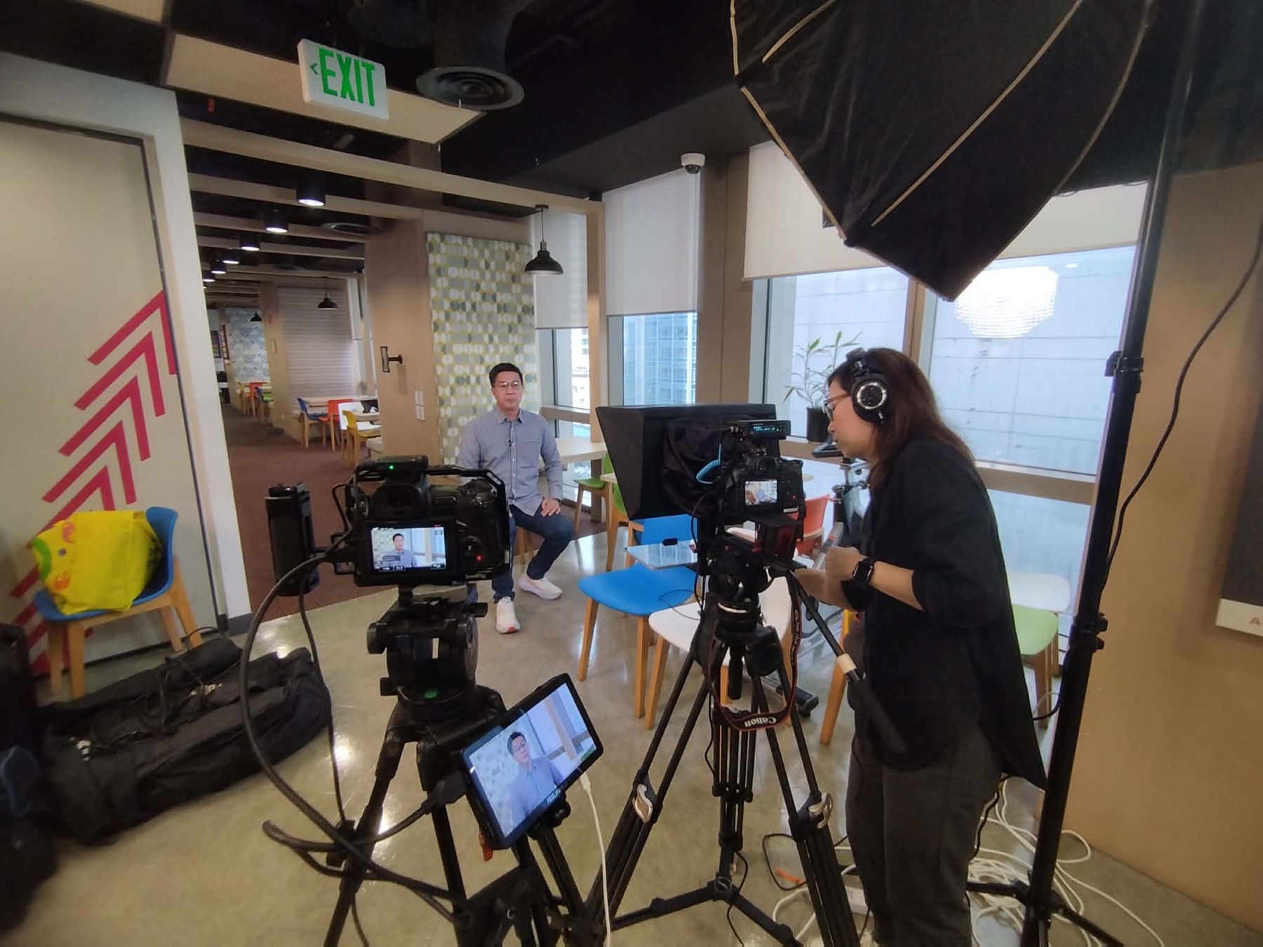 CREVO filming a multi-camera executive interview