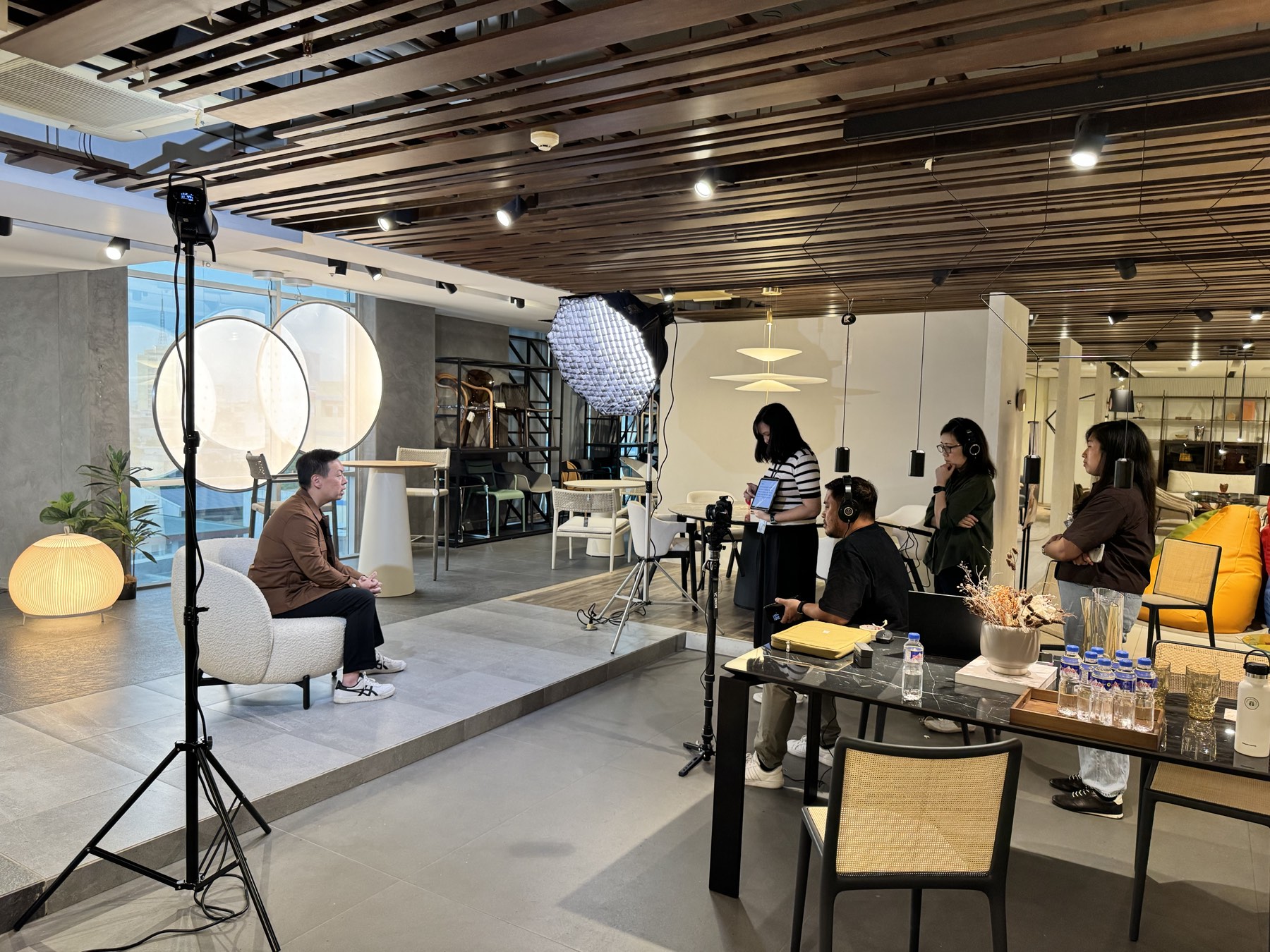 Behind-the-scenes view of a JCAAA interview production
